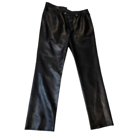 AGOLDE Revolve NWT Recycled Leather Criss Cross Straight Pants size 32 - Picture 3 of 11